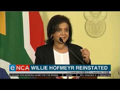 Willie Hofmeyr reinstated