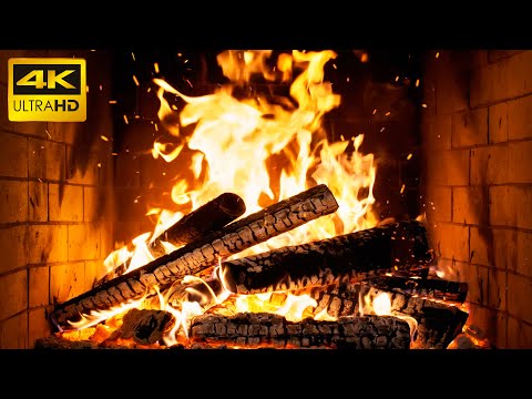 🔥 Kamin s prirodnim zvukom vatre i plesom plamena za kreativni rad (Fireplace 4K)