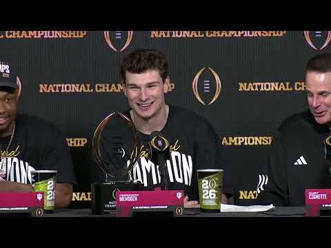 Full IU postgame press conference after CFP championship with Cignetti, Mendoza, Fisher and Kamara