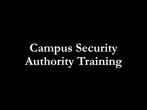 Campus Security Authority Training (2014)