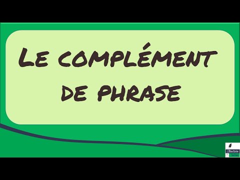Le complément de phrase