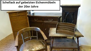 Auffrischung eichefurnierte Möbel, Schellackpolitur Teil 15