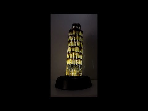 Ravensburger "3D" Dėlionė 216 vnt. - Pizos bokštas naktį video
