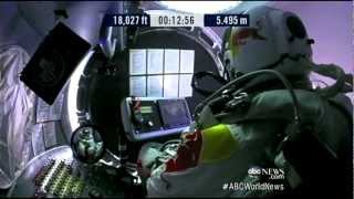 Red Bull Stratos Space Jump; Daredevil's Felix Baumgartner Supersonic Skydive Breaks Records