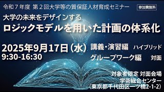 YouTubeの動画ページに移動します。動画タイトルは、【質保証】令和７年度第１回大学等の質保証人材育成セミナー（８月１日開催）