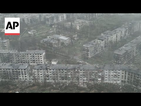 Exclusive drone video shows destruction in Ukraine's Donetsk region