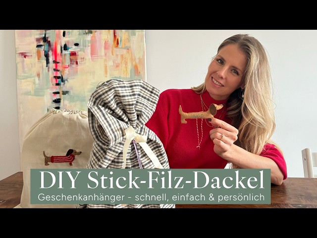 DIY Geschenkanhänger: niedlicher Filzhund selbstgemacht