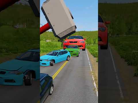 Small to Giant Cars vs Thor Hammer #beamng #beamngdrive #shorts