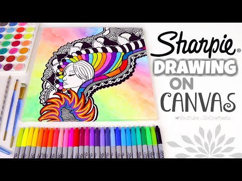 List á striga með Sharpie — doodles og Zentangle (EN)