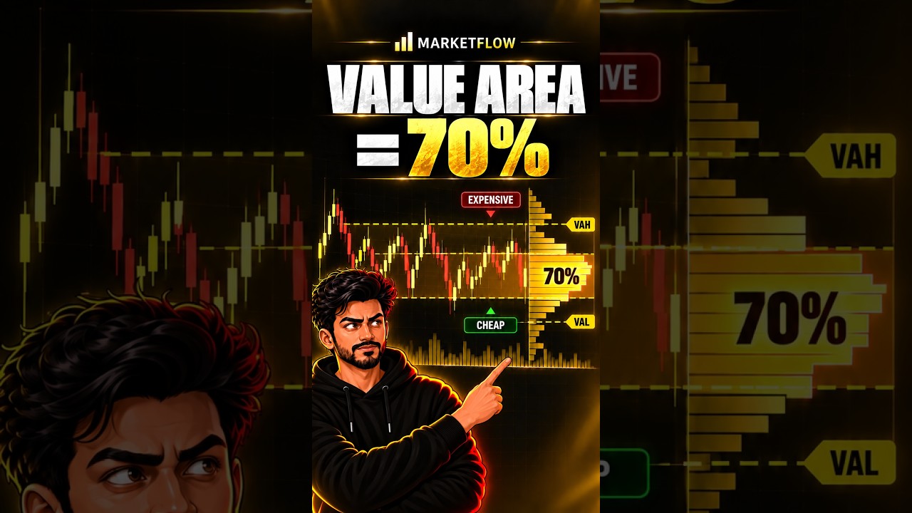 Value Area, VAH & VAL Explained | Volume Profile 🎯 #shorts #valuearea #volumeprofile #vah