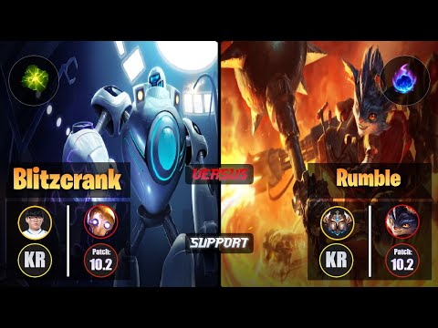 Hoit BLITZCRANK (Support) [Aftershock] VS RUMBLE - Challenger KR Patch 10.2
