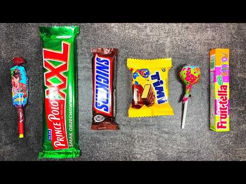 ASMR Candy Unboxing: Prince Polo Hazelnut, Fruit-tella Rainbow, Snickers & Banana Wafer | 4K
