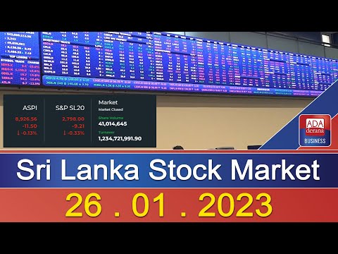 Sri Lanka Stock Market 26.01.2023