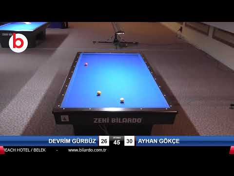 DEVRİM GÜRBÜZ & AYHAN GÖKÇE Bilardo Maçı - 2020 TK 1.ETAP ANTALYA-4.ÖN ELEME