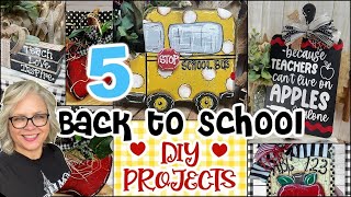 BACK TO SCHOOL 🚌 🌿🍎 5 - DIY Projects || Hand Painting || Apples || Dollar Tree Hobby Lobby