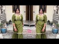 Girl In Olive Satin Silk Dancing With With Punjabi Song
