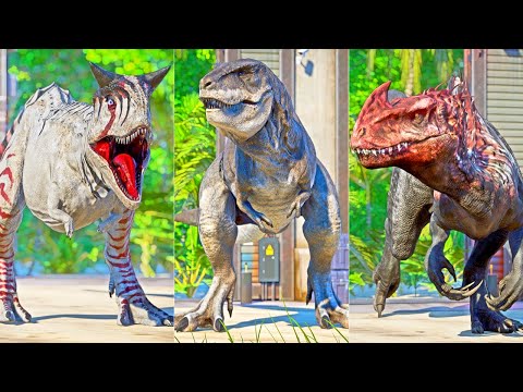 MEGALOREX vs Mosasaurus, Carnotaurus, Malusaurus Fight! - Jurassic World Evolution Dinosaurs