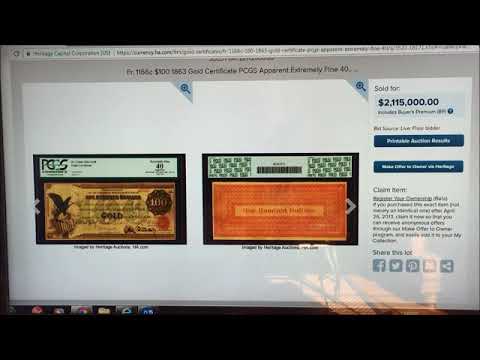 VERY RARE OLD GOLD BILL. MILLION DOLLAR BILL!