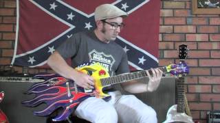 Adrian Whyte playing A custom Built Flame Hot Rod Ali Kat Guitar