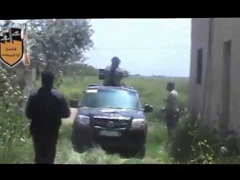 استهداف قوات النظام برشاش الدوشكا في قرية المغير في ريف حماة من قبل كتيبة درع المصطفى