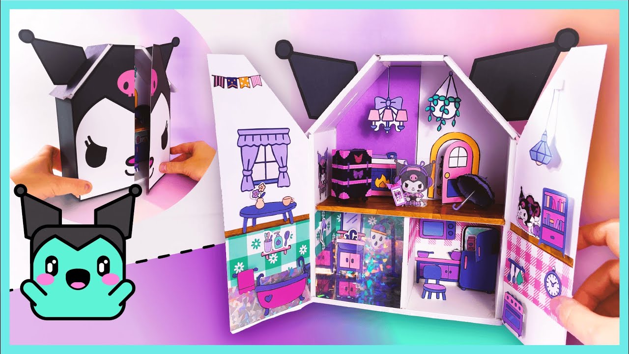 Kuromi Miniature House DIY | Pop-Up Paper House from Sanrio (Hello Kitty & My Melody Inspired)