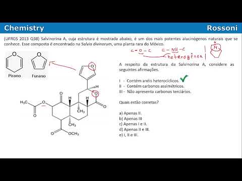 UFRGS 2013 Química - Questão 38 - Orgânica básica com Salvinorina A na Salvia divinorum