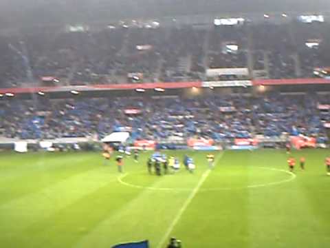 Salida de los equipos al campo (R.Oviedo-Mallorca B)