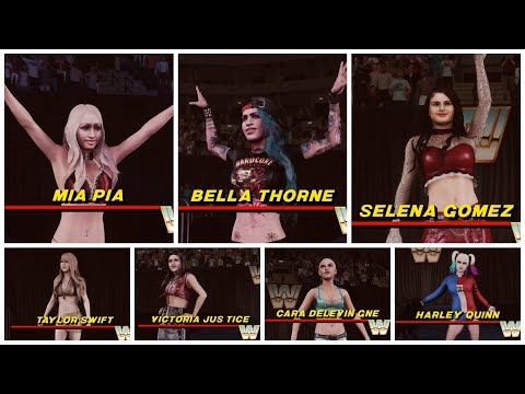Mia, Bella, Selena, Taylor, Victoria, Cara, & Harley (WWE 2k18: Ryona Belly Punch Edition)