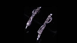 10k White Gold Diamond Drop Earrings w/ Butterfly Backs TDW = 0.15 ct