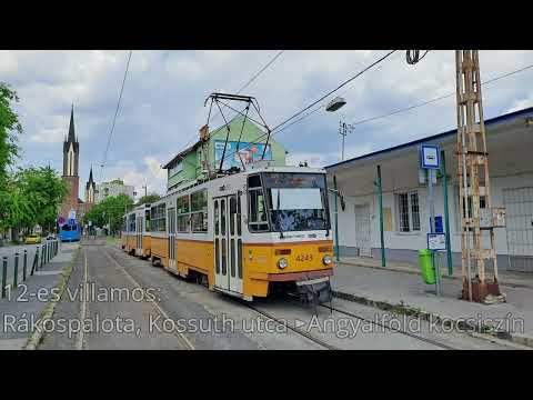 12-es villamos: Rákospalota, Kossuth utca ► Angyalföld kocsiszín