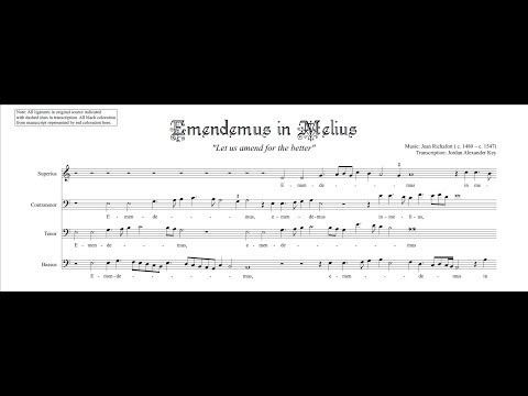 Jean Richafort (1480 -1547), motet a4 "Emendemus in melius"