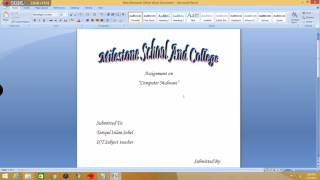 How To make A Cover Page for Assignments