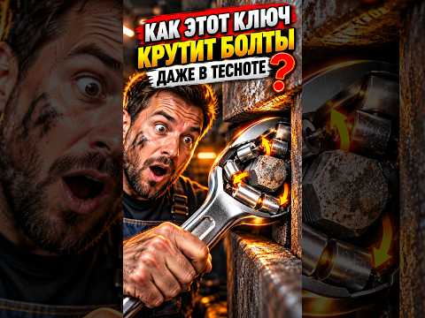 🔧 Как этот ключ крутит болты даже в тесноте? 😱 #инструменты #технологии #shorts