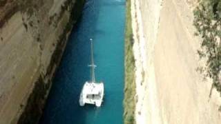 preview picture of video 'Catamaran yacht charters in Greece-Isthmus of Corinth'