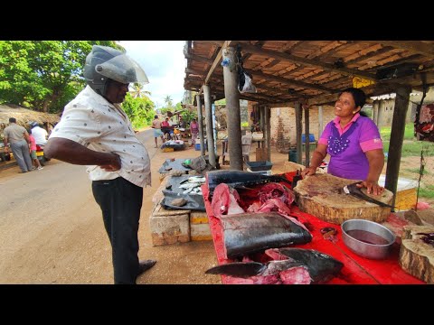 Wow!! Traditional Rural Village Beautiful Street Fish Markets Hard Working Womens in Sri Lanka