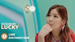 GUGUDAN - Lucky: Line Distribution (Color Coded)