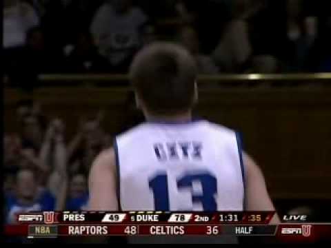 Duke's Olek Czyz dunks it with 2 hands vs Presbyterian