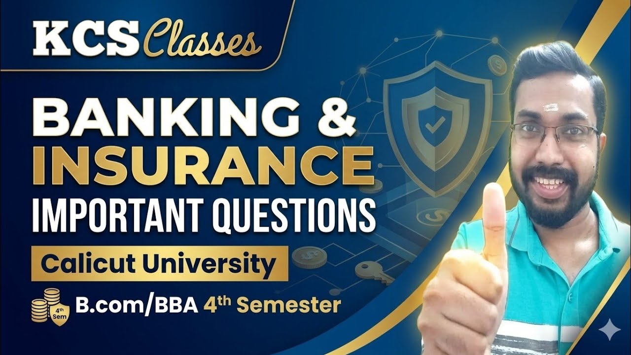 Banking and Insurance|Important Questions 🔥|Calicut University B.com/BBA 4th Semester 