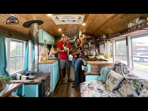 They Sold Their Home & Downsized To A Beautiful School Bus Conversion