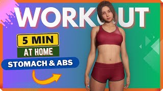 Get FLAT STOMACH & ABS - 5 Min Lose Weight Workout 🔥