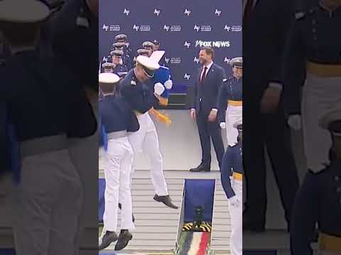 Vance CHEST BUMPS Air Force graduate at commencement #foxnews #news #us #fox