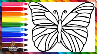 Desenhar e Colorir uma Borboleta 🦋🌈 Desenhos para Crianças
