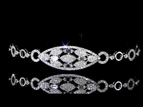 18k White Gold 2.53ct (TDW) Cluster Diamond Bracelet