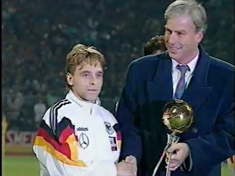 Germany v Mexico 14th OCT 1992 Icke Häßler deutschlands Fussballer des Jahres Rudi Völler "Abschied"