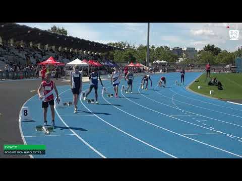 Boys U13 200m Hurdles Timed Final 3: 2022/23 State Track and Field Championships