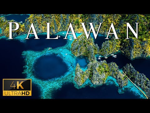 FLYING OVER PALAWAN (4K UHD) - Peaceful Music With Stunning Beautiful Nature To Listen While Waiting
