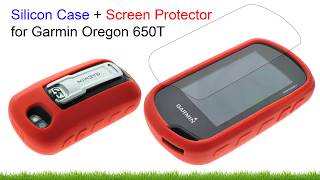 Silicone Soft Edge Bumper Cover + Screen Protector Film For Garmin Oregon 650t Handheld GPS Device