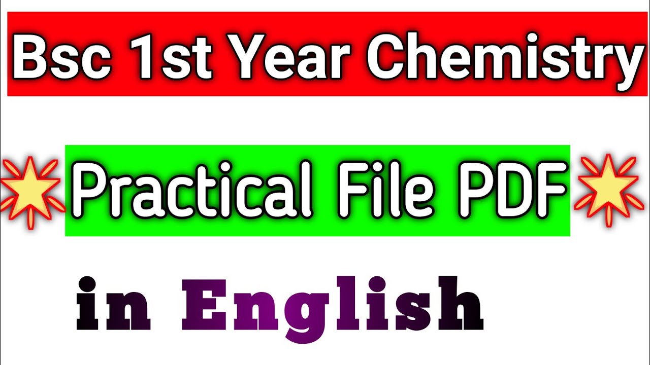 bsc 1st year chemistry practical file pdf in English