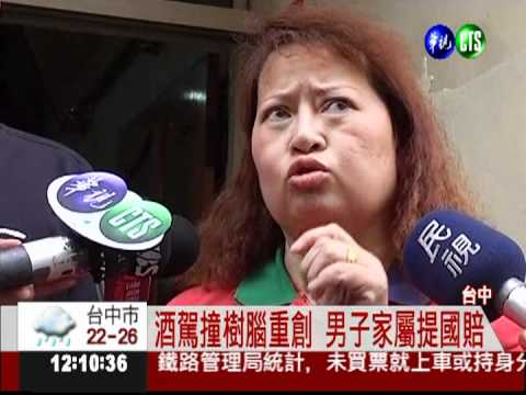 酒駕撞樹腦重創 男子家屬提國賠