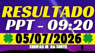 Resultado do jogo do bicho ao vivo PPT - 09:20 - 05-07-2026